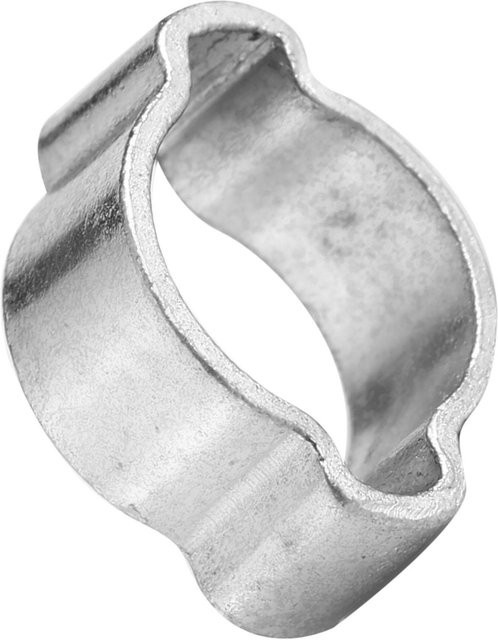 10 Stück Fishine Schlauchschellen aus verzinktem Eisen mit zwei Öhren für Kraftstoffschläuche, Farbe: Silber/Weiß, Durchmesser: 15-18 mm - Bild 1