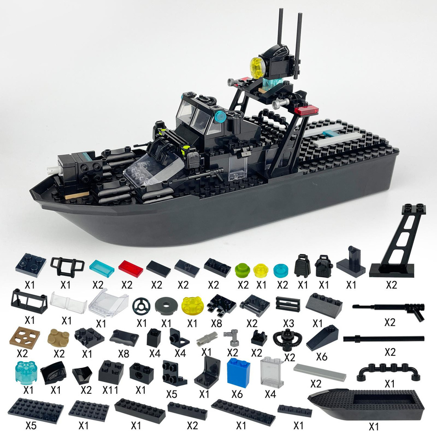 Bai Fen Bai dolls and toys Swat Polizei Patrouillenboot Bausteine, ab 6 Jahre - Bild 1