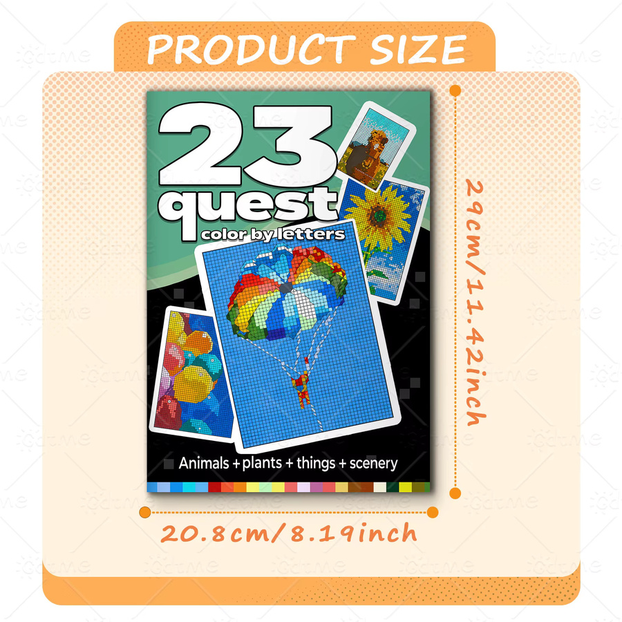 Quest Color Malbuch für Erwachsene mit 24 Blättern: Tiere, Pflanzen, Dinge und Landschaftskunstwerke nach Buchstaben in Multicolour - Bild 2