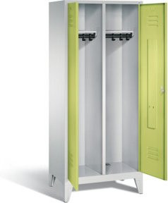 C+P Möbelsysteme Spind Classic mit Türen, Korpus Lichtgrau und Front Viridingrün, H x B x T: 185 x 81 x 50 cm - Bild 1