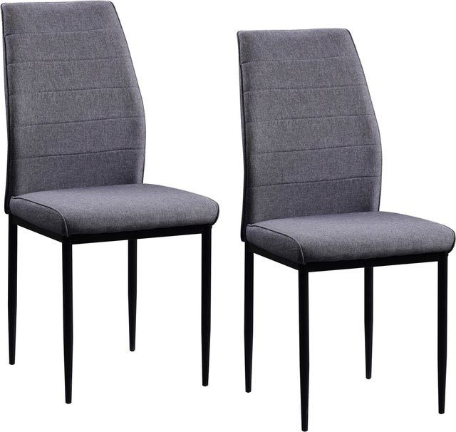 HTI-Living Stuhl Madison 2er-Set aus Webstoff in Grau mit modernem Design, Breite: 49 cm, Tiefe: 57 cm, Höhe: 96 cm - Bild 1