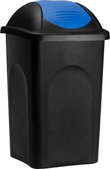 Stefanplast Mülleimer aus Kunststoff in Schwarz und Blau, Volumen: 60 l - Bild 1