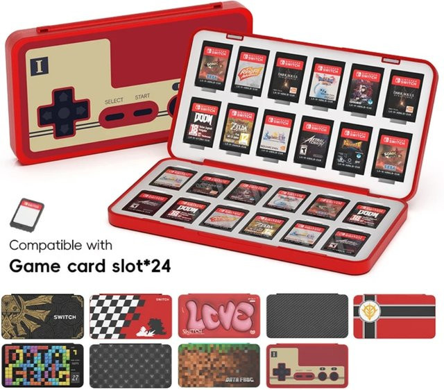 DATA FROG 24-in-1 Spielkartenetui für Nintendo Switch und Switch OLED, Aufbewahrungsbox für Patronen in Multicolour - Bild 1