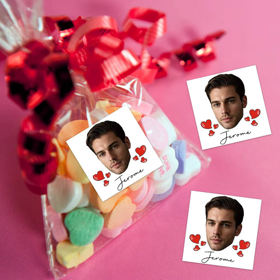 WEIGAO Foto und Namen Aufkleber mit rotem Herz-Design für Valentinstags-Geschenke, 22 Stück - Bild 4