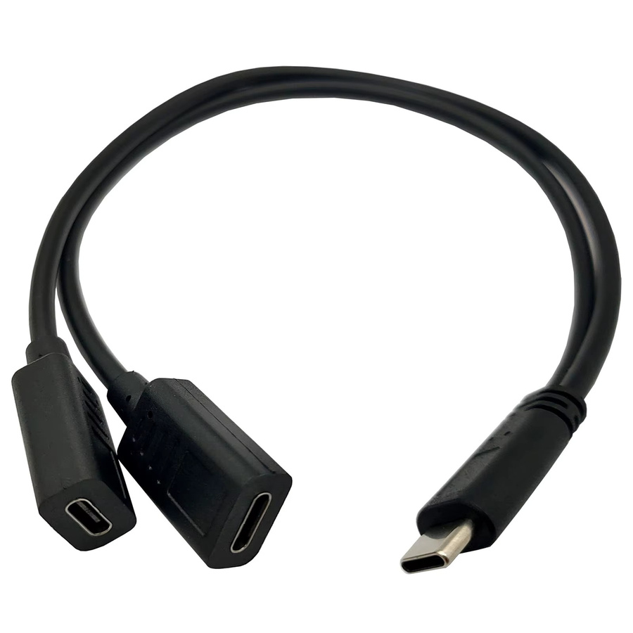 UpperFu USB-C-Splitter-Ladekabel in Schwarz für Mac, USB-C-Stecker auf Dual USB-C-Buchse, Y-Ladeanschlusskabel - Bild 2