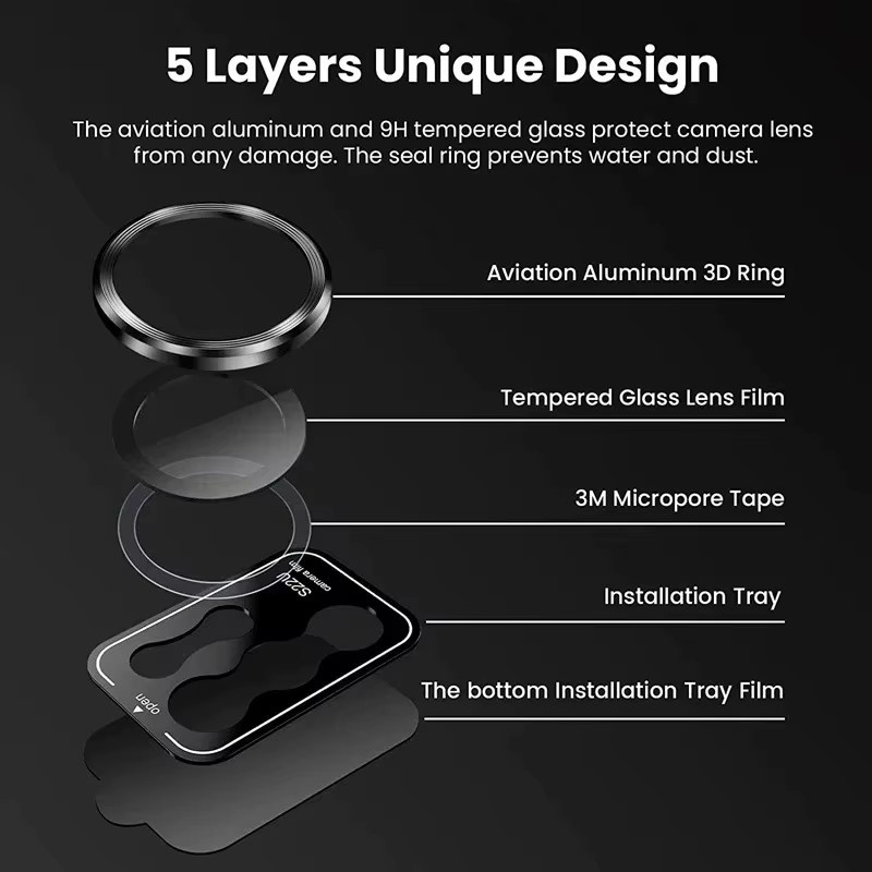 Samsung Galaxy S26 Ultra S26 Plus Kameraschutz Metall-Objektivring mit 8K HD gehärtetem Glas in Silber - Bild 3