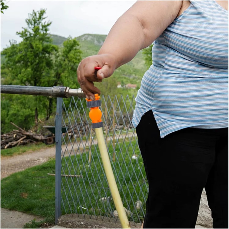 Garten Schlauch Anschluss Adapter für 1/2 Zoll Schlauch in Orange aus Kunststoff mit Click-Lock Schnellverbindung zur Bewässerung - Bild 4