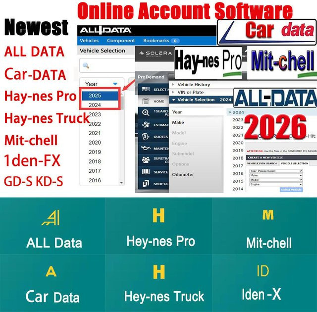 Alldata Online-Konto 2026 mit Autoreparatursoftware und Autodaten für Werkstätten, kompatibel mit PC und Mobilgeräten - Bild 1