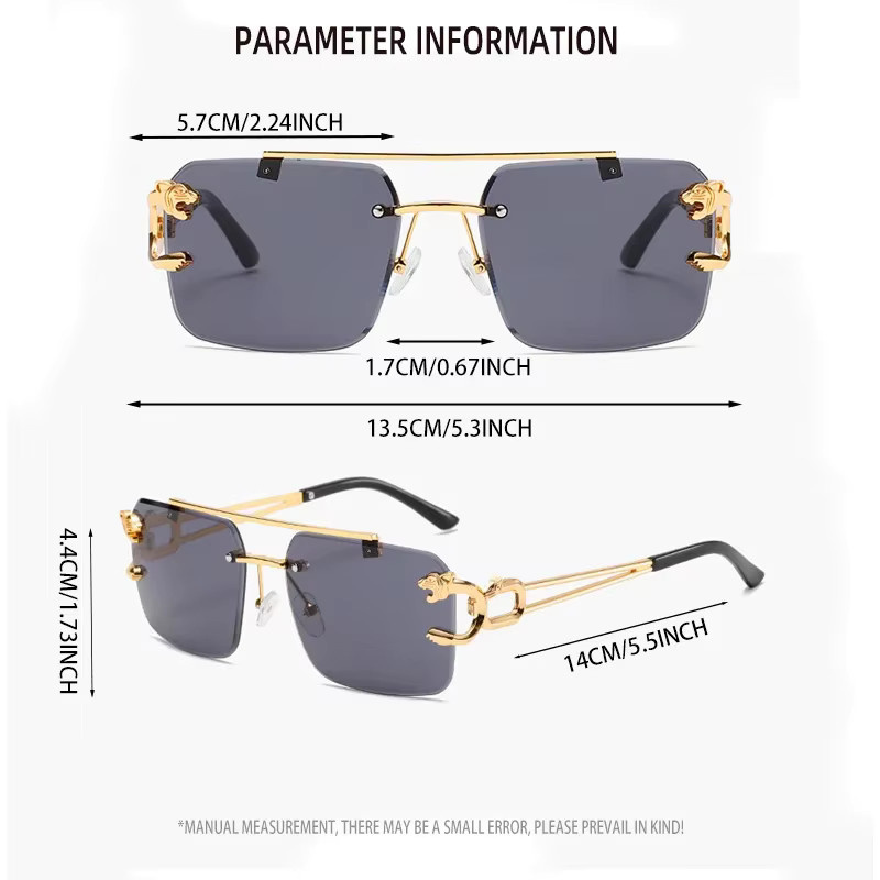 Hindfield Brille, randlos, quadratisch, Metall, Unisex - Bild 2
