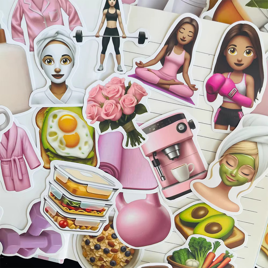 50 Stück GYM Girl Aufkleber aus wasserfestem PVC in Multicolour für Laptop, Wasserbecher und DIY-Dekoration - Bild 5