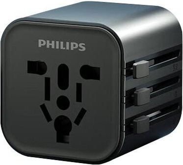 Philips Globaler Reiseadapter kompakt und tragbar in Schwarz - Bild 1