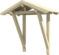 Skan Holz Haustür-Vordach Siegen 2 aus nordischer Fichte in Natur Beige, Breite: 247 cm, Tiefe: 116 cm - Bild 1