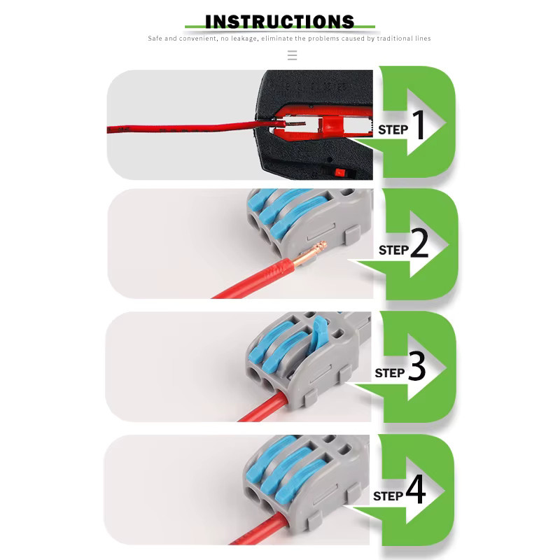 10er Set DIY GO Schnelle Verdrahtung Kabel Anschlüsse Universal Compact Splitter Elektrische Leiter Push-in Terminal Block AWG 28-12 - Bild 3