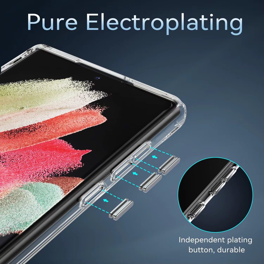 UYUXIO Kristallklare Handyhülle mit integriertem Ständer für Samsung Galaxy S25 S24 S23 Ultra S22 Plus, Farbe: Transparent - Bild 6
