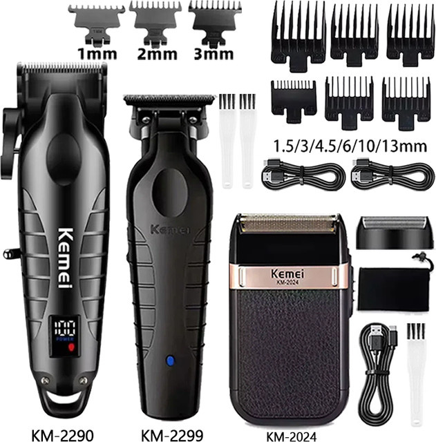 Kemei Haarschneidemaschine, Akku-Rasierer, Schwarz, Unisex - Bild 1