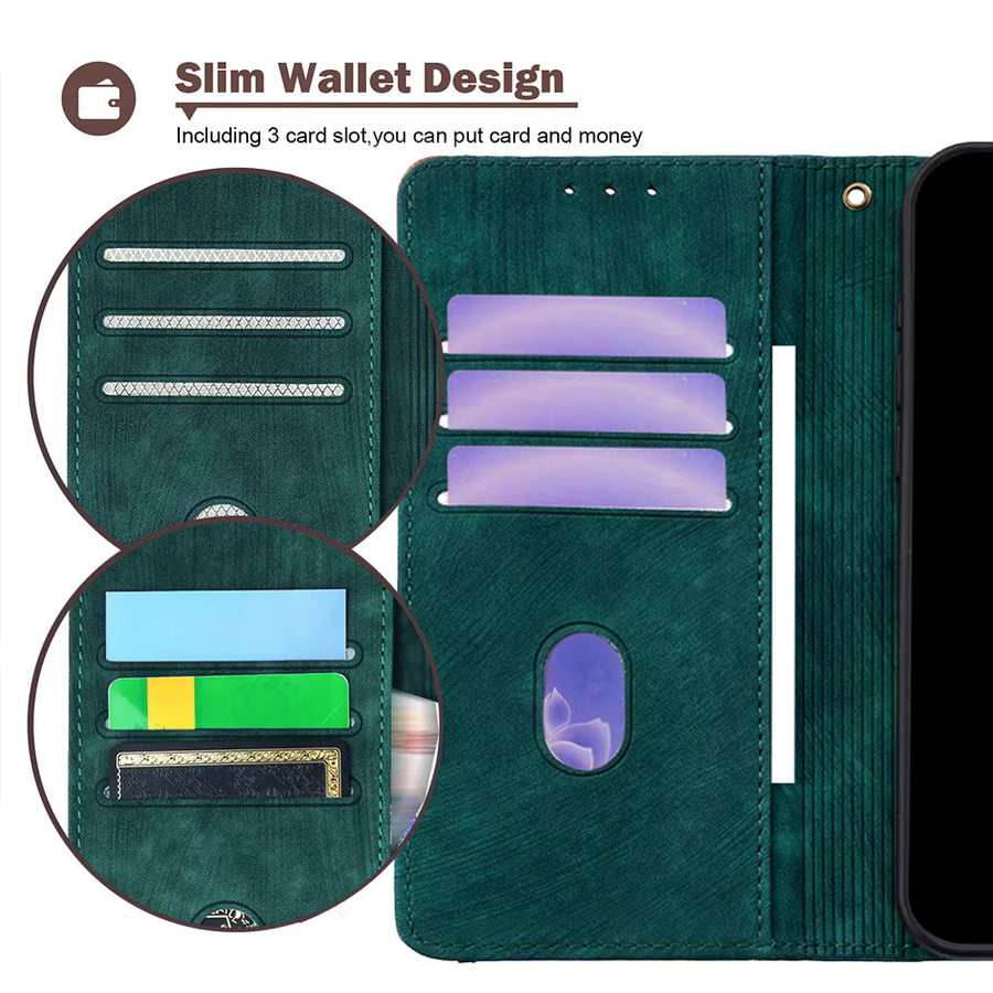 Vivo Handyhülle aus PU-Leder mit Metall-Schnallen und Flip-Wallet in Braun - Bild 2