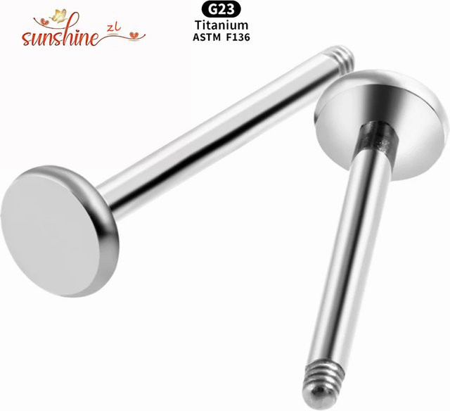 Piercing Labret Bar, Ohrstecker, Titan, Silber, Unisex - Bild 1