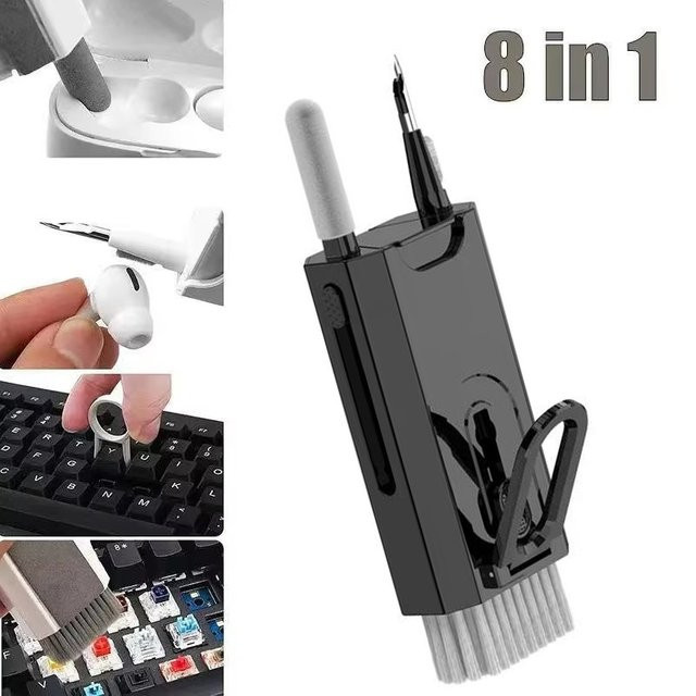 VORTNGLE 8-in-1 Reinigungskit für Tastatur und Kopfhörer in Schwarz - Bild 1
