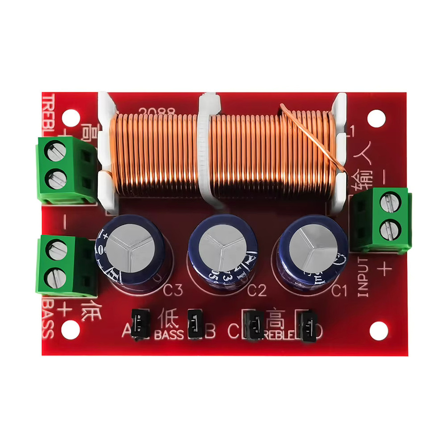 APWIKOGER YLY-2088 Audio-Frequenzweiche 400W HiFi-Lautsprecher-Modifikationsplatine für Vollbereich-Höhen- und Tieftöner, Rot - Bild 3