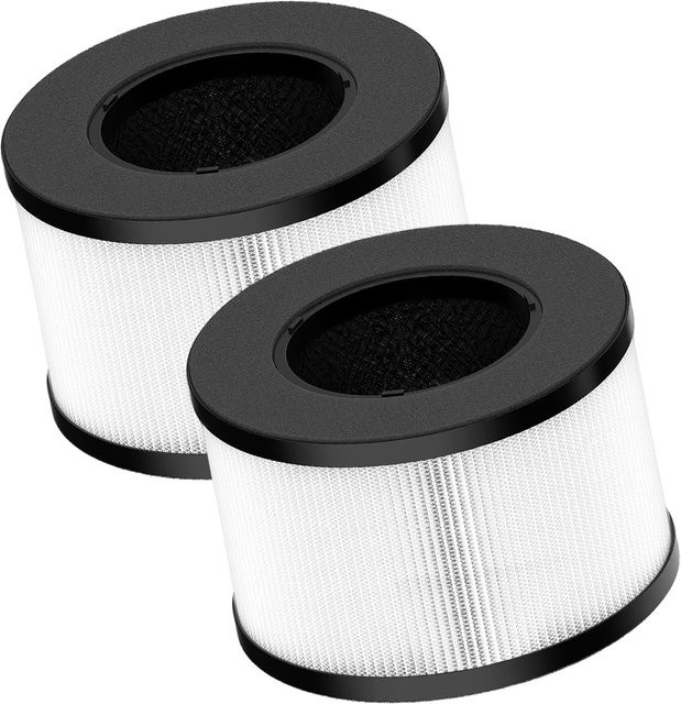 Slevoo BS-03 HEPA-Ersatzfilter Set, 2er-Pack, 3-in-1 H13-Vorfilter mit Aktivkohle, Weiß - Bild 1