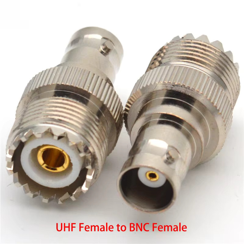 BNC Stecker auf UHF PL259 zu SO239 Buchse RF Koaxial Adapter aus Kupfer in Silber für Radio Antennen - Bild 2