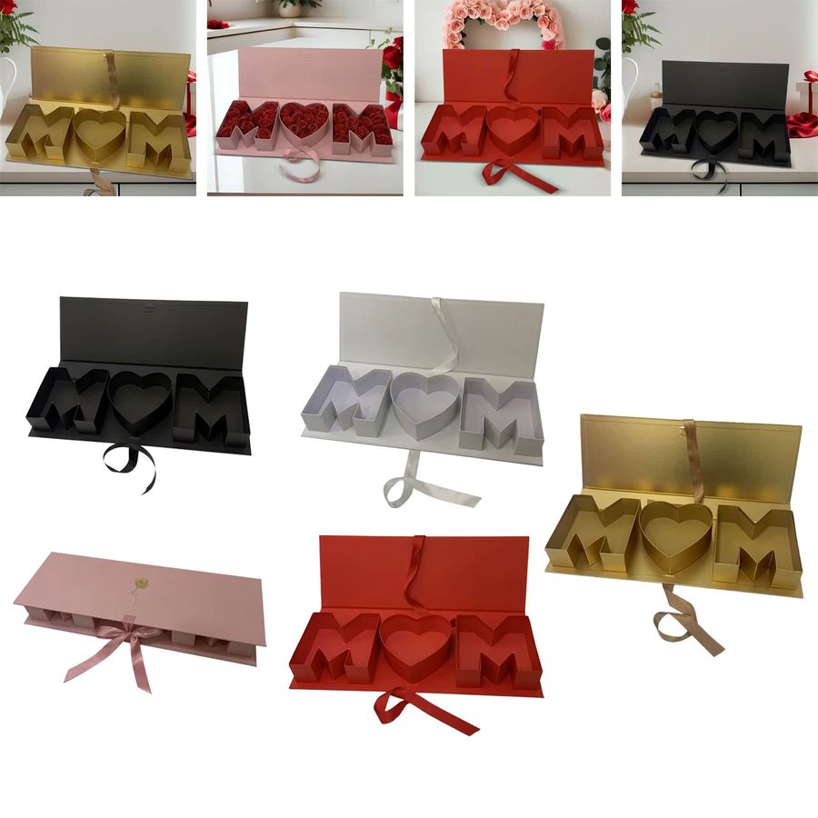 Kesoto Leere Blumenbox in Buchstabenform, Schwarz, DIY-Geschenkbox für Muttertag, Valentinstag oder Jubiläen - Bild 4