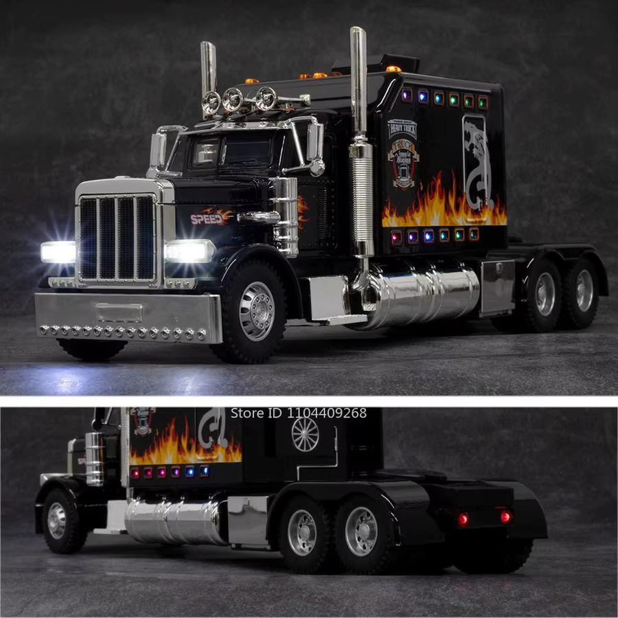 RMZ city Peterbilt 389 LKW-Spielzeug, Gehtraktor, 1:24, Metall, Licht und Sound - Bild 4