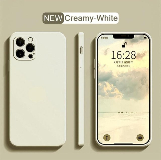 Apple Handyhülle aus flüssigem Silikon für iPhone 13 Mini in Weiß, stoßfest und weich - Bild 1