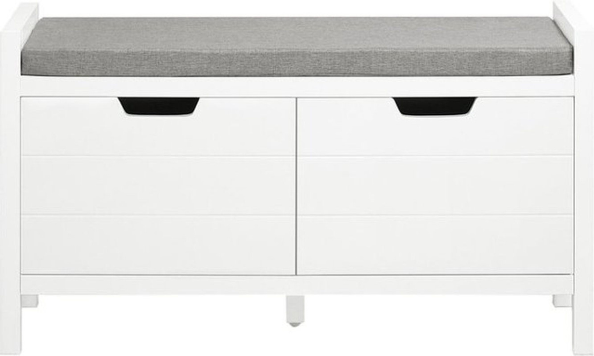 SoBuy Schuhbank mit einer Schublade in Weiß, modern, B/T/H: 91 x 30 x 50 cm - Bild 1