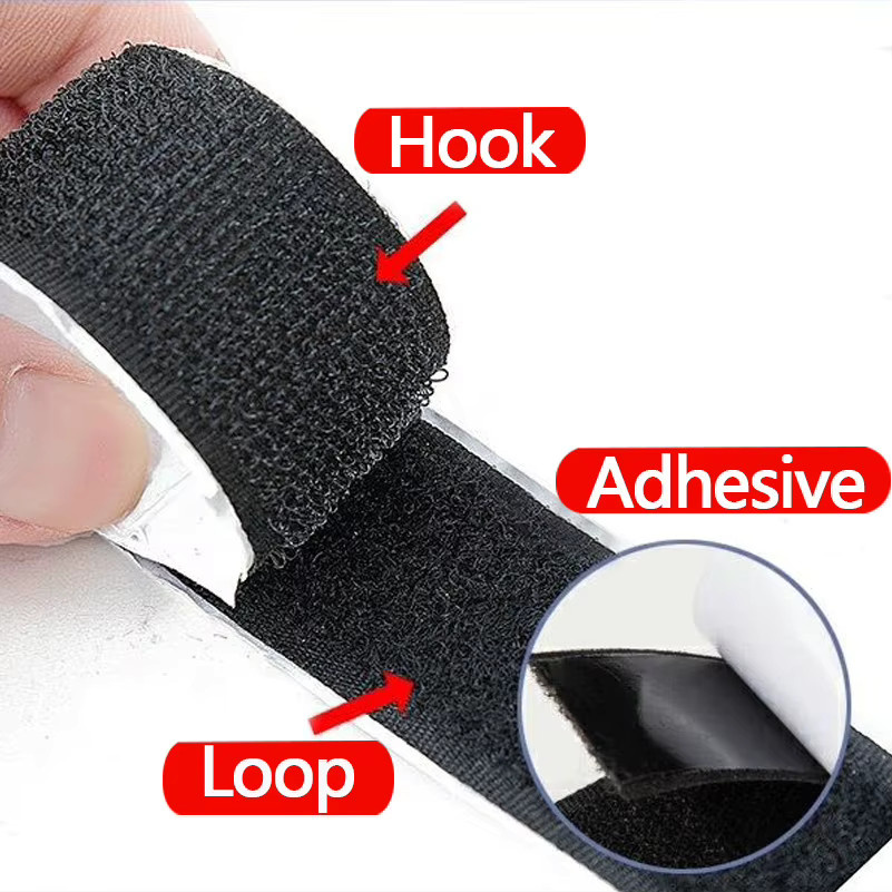 Selbstklebendes Klettverschlussband aus Nylon in Schwarz oder Weiß, Breite: 20 mm, 25 mm, 30 mm oder 50 mm - Bild 2