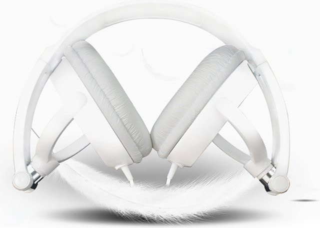 WYMECT Stereo Kopfhörer mit Mikrofon, faltbar, 3,5 mm Klinke, Bass-Verstärkung, rot-weiß - Bild 1
