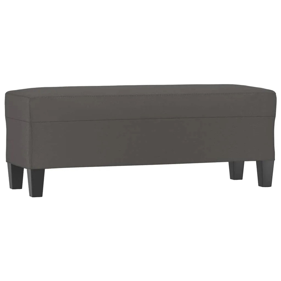 vidaXL Sitzbank in Grau aus Kunstleder mit Holz- und Kunststoffbeinen, B/T/H: 100 x 35 x 41 cm - Bild 2
