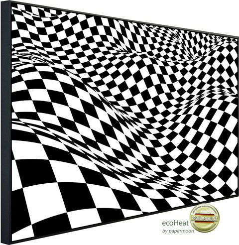 papermoon Infrarotheizung EcoHeat Abstrakt Schwarz Weiss mit Matt-Effekt und App-Steuerung - Bild 1