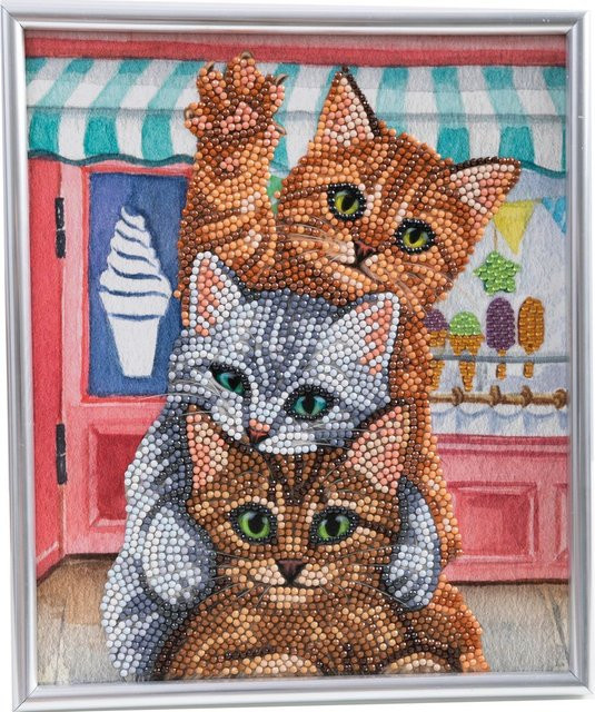 Craft Buddy Diamond Painting Picture Frame Crystal Art Kittens Set - Bild 1