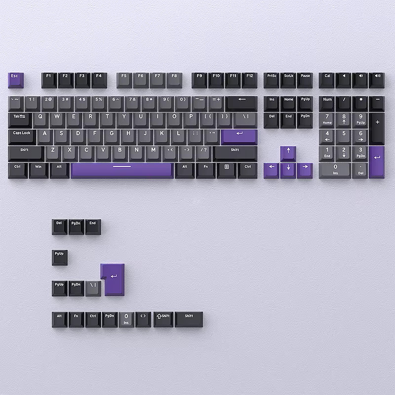 Letter Drive Double Shot PBT Keycaps für mechanische Gaming-Tastaturen mit MX-Schaltern, 126 Tasten, Multicolour - Bild 2