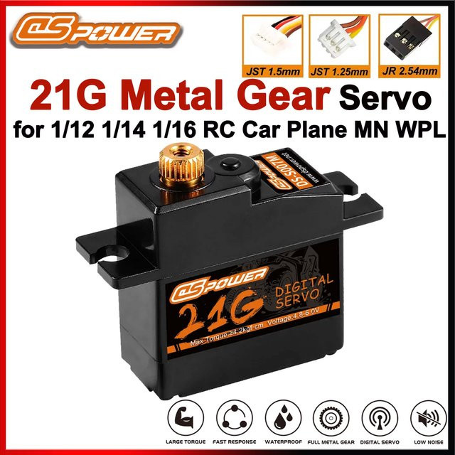 DSPOWER 21G Metal Gear Digital Servo, Zubehör, 1:16, Metall, Schwarz - Bild 1