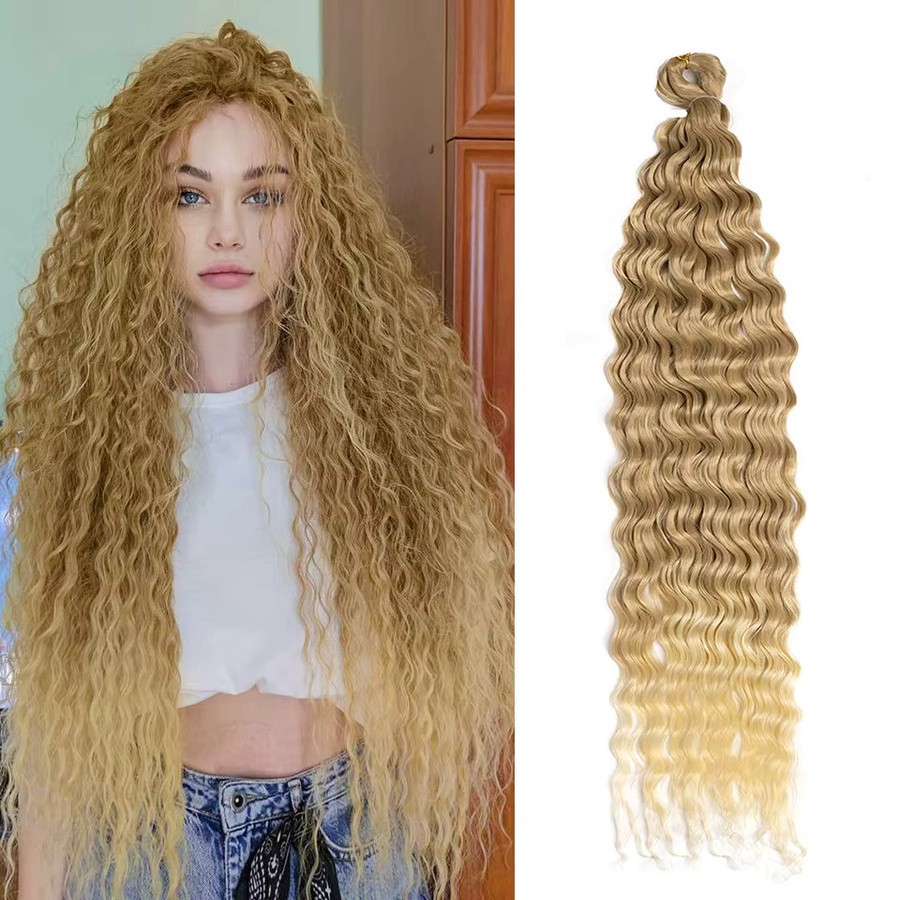 IQearl Häkelhaar, 32 Zoll, synthetisch, tief gewellt, Yaki-Ombre, Damen - Bild 3