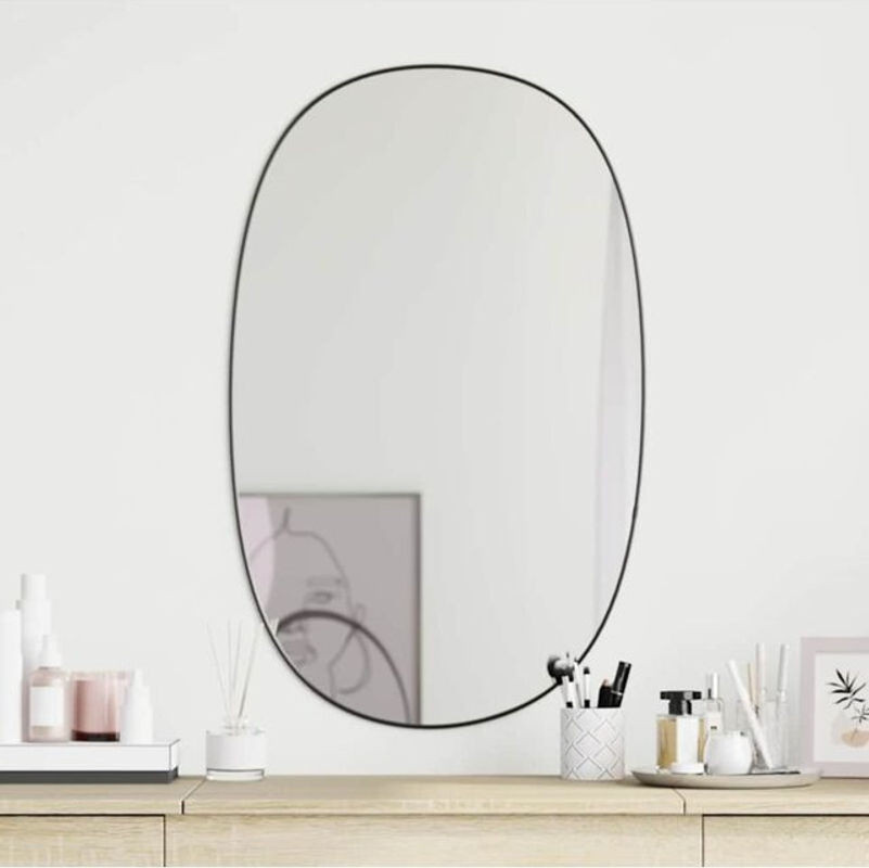 Rechteckiger Wandspiegel von Vidaxl in Schwarz, minimalistisches Design, Breite: 70 cm, Höhe: 45 cm - Bild 1