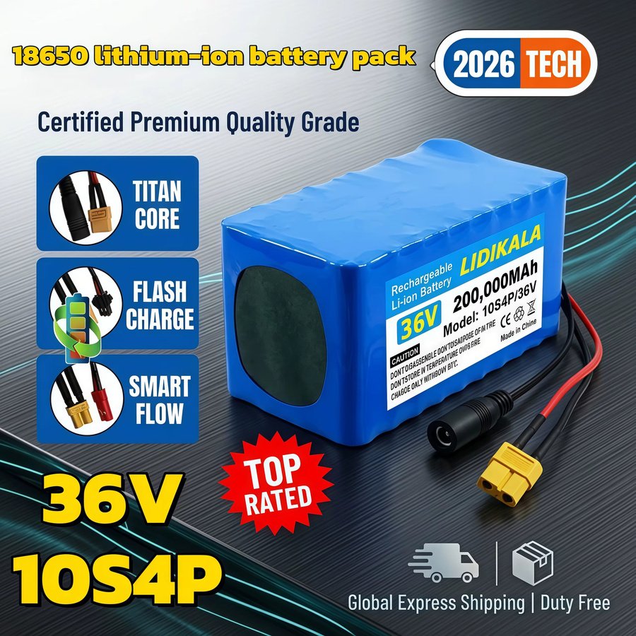 36V 10S4P 18650 Lithium-Ionen-Akkupack in Blau mit XT60 und DC-Anschluss für Elektroroller und E-Bikes - Bild 4