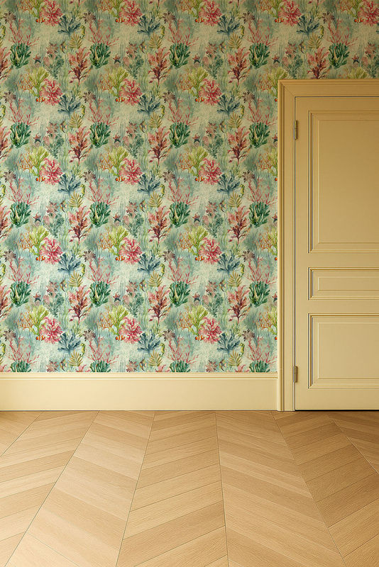 Clarke & Clarke Wallpaper Oceana Seafoam in Blau, Pink und Multicolour mit floralem und maritimem Design - Bild 4