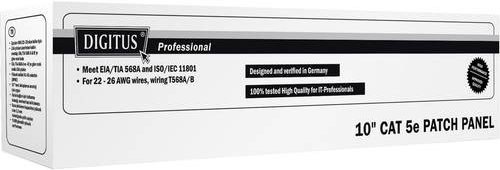 Digitus DN-91508U 8 Port Netzwerk-Patchpanel CAT 5e in Schwarz und Grau, Breite: 254 mm, 1 HE - Bild 1