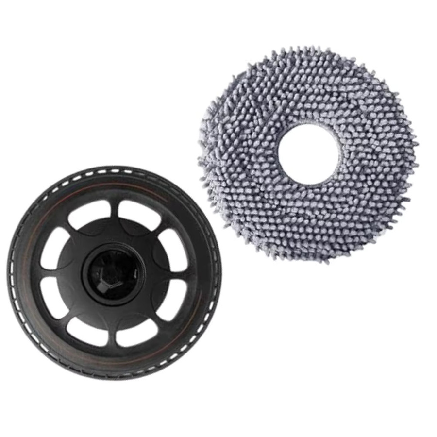 Roborock Ersatz-Mopphalterung und Mikrofaser-Wischpads in Grau für Qrevo S5V Edge Curv S5X Roboter-Staubsauger, Set mit 2 Halterungen und 2 Pads - Bild 3