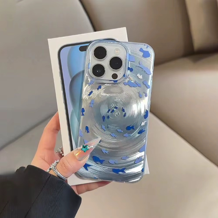 Stoßfeste Silikon-Handyhülle mit Laser-Vortex-Design für iPhone 11 bis iPhone 17 Pro Max von AKABEILA - Bild 3
