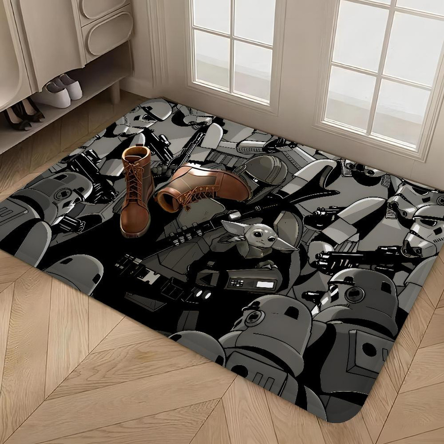 Karpetti Rutschfester Teppich mit Mandalorian und Baby Yoda Motiv für Wohnzimmer, Flur oder Balkon, B/T: 60 x 40 cm - Bild 4