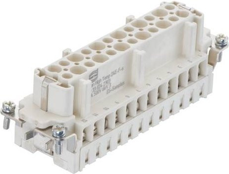 HARTING Stifteinsatz 09338242703 mit 24 Schrauben aus Kunststoff in Weiß - Bild 1