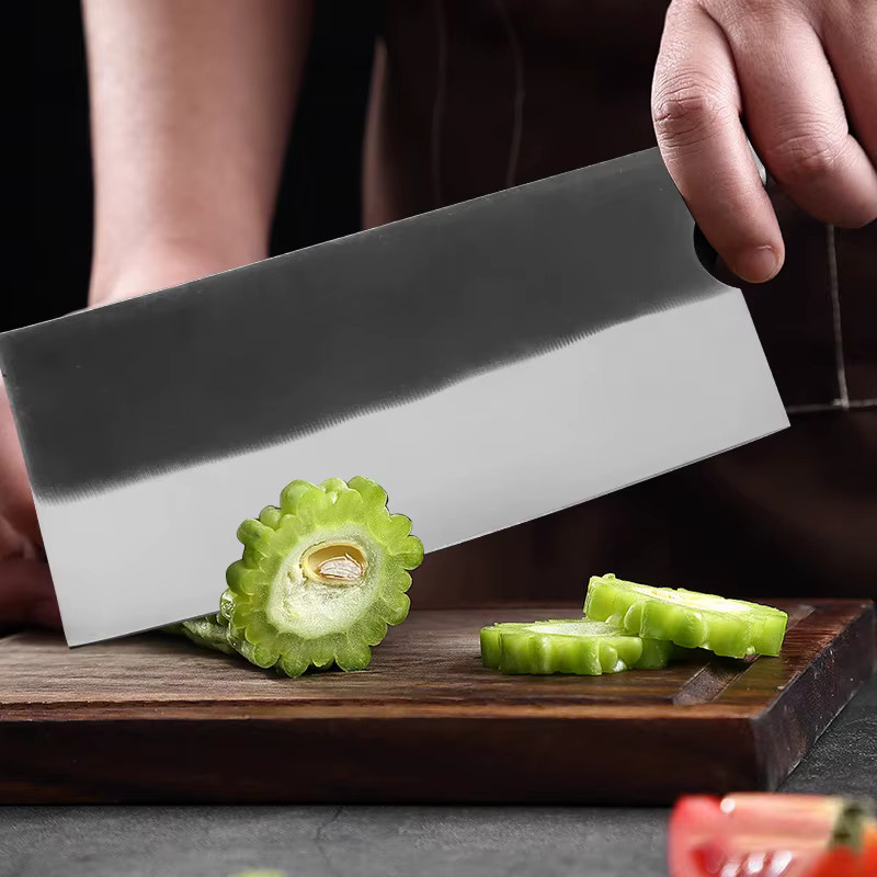 InLeung Handgeschmiedetes Chefmesser aus Stahl mit Holzgriff in Silber - Bild 3