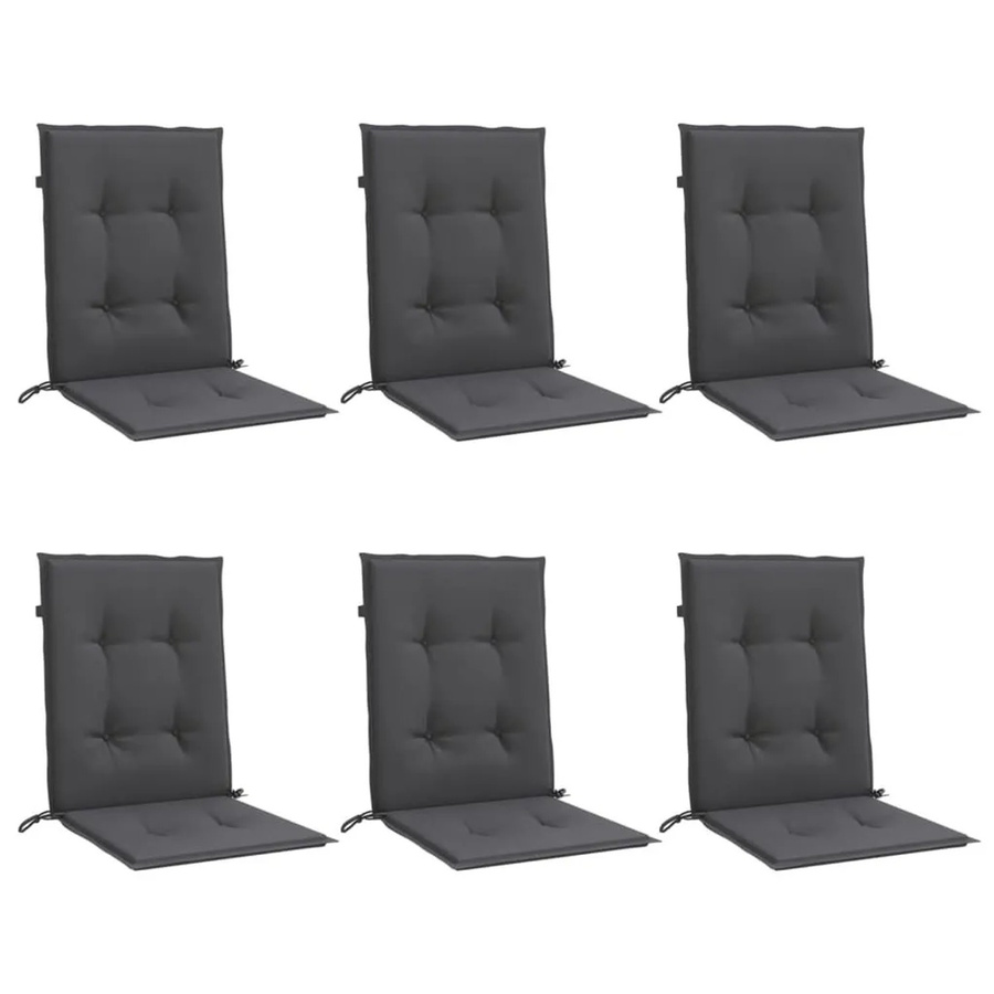6er Set vidaXL Niedriglehner-Auflagen aus Polyester in Anthrazit, B/T/H: 100 x 50 x 4 cm, UV-beständig - Bild 2