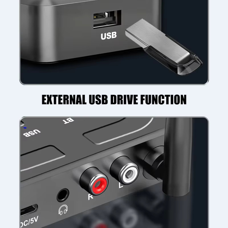 KEBIDUMEI Bluetooth 6.0 Audio-Empfänger mit Mikrofon, HIFI Stereo Wireless Adapter mit 3,5 mm AUX und RCA für Auto-Lautsprecherverstärker, Schwarz - Bild 5