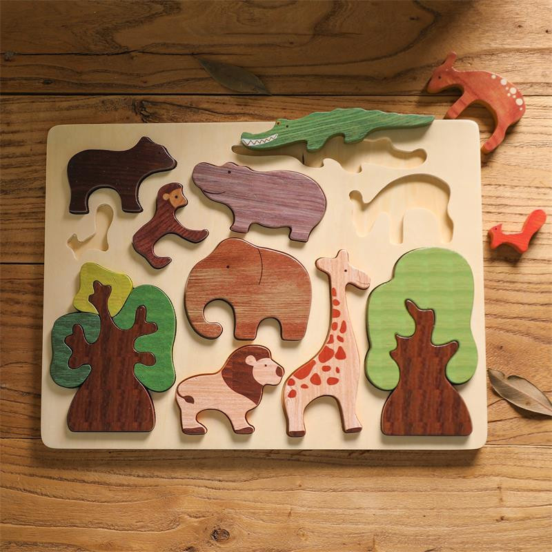 juhe Tier-Puzzle Holz Handgriff-Panel Bunt ab 4-6 Jahren - Bild 7
