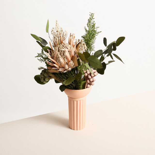 Trockenblumenstrauß Green Harmony XL von BLUME2000 in Green, Pink und Lightpink mit Protea für den Hochzeitstag - Bild 1